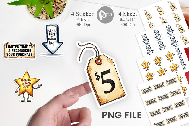 Sticker Witty Warning Icons Sublimation artnoy 