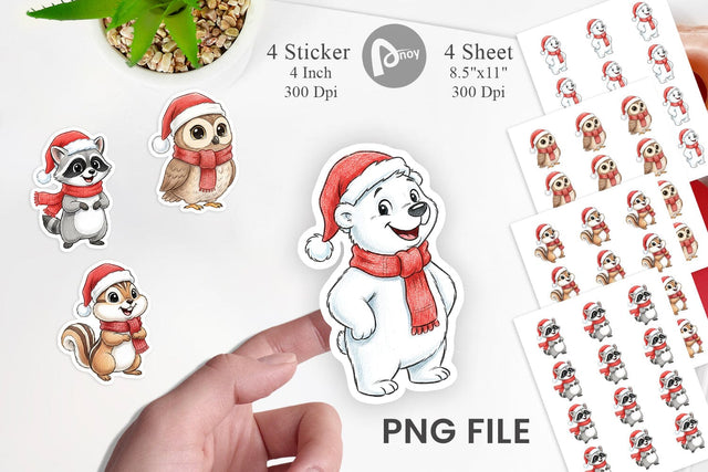 Sticker Woodland Animals Sublimation artnoy 