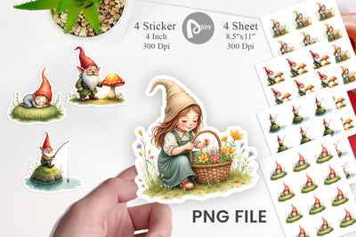 Sticker Woodland Gnomes Sublimation artnoy 