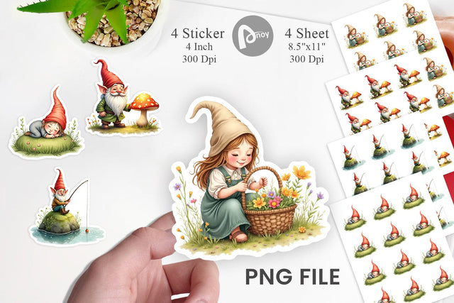 Sticker Woodland Gnomes Sublimation artnoy 