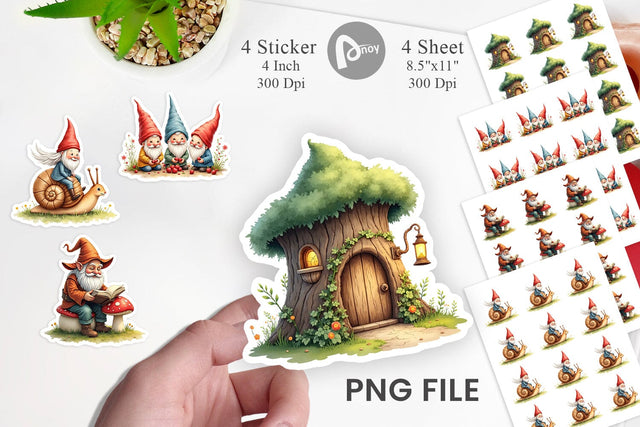 Sticker Woodland Gnomes Sublimation artnoy 