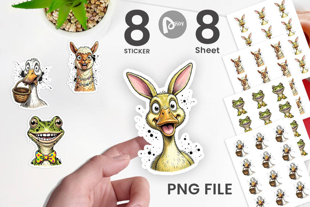 Sticker Zany Easter Animal Sublimation artnoy 