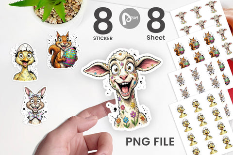 Sticker Zany Easter Animal Sublimation artnoy 