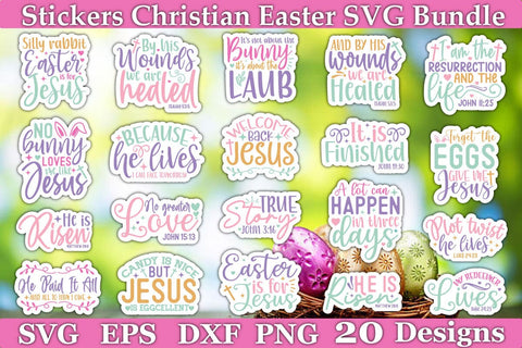 Stickers Christian Easter SVG Bundle SVG akazaddesign 