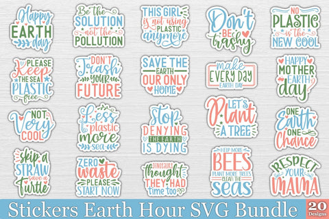 Stickers Earth Hour SVG Bundle SVG akazaddesign 