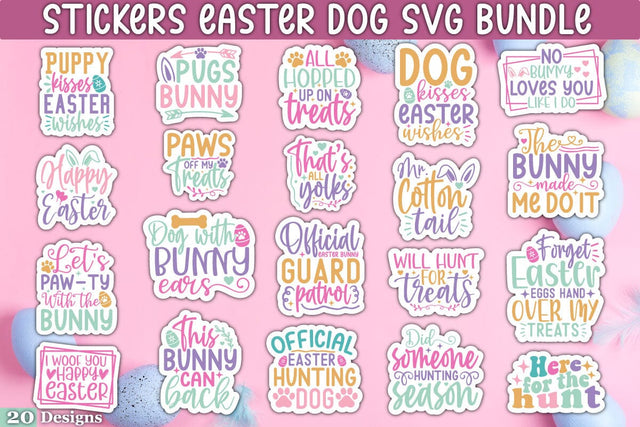 Stickers Easter Dog SVG Bundle SVG akazaddesign 