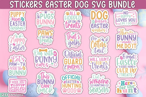 Stickers Easter Dog SVG Bundle SVG akazaddesign 