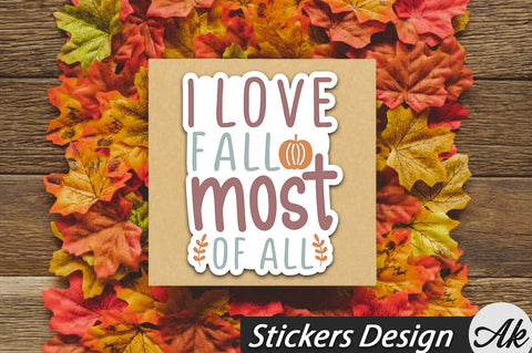Stickers Fall Autumn Bundle SVG akazaddesign 