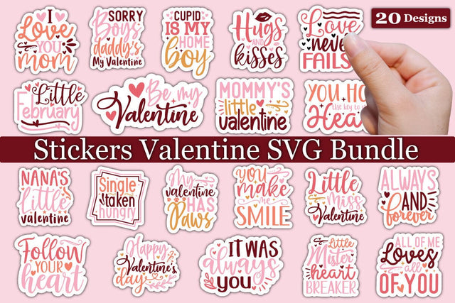 Stickers Valentine SVG Bundle SVG akazaddesign 