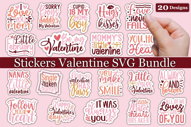 Sticker Sign Svg Stickers Valentine SVG Bundle - So Fontsy