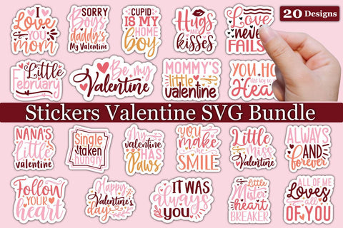 Stickers Valentine SVG Bundle SVG akazaddesign 