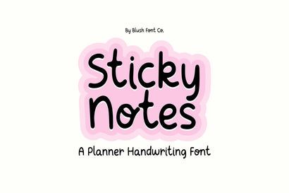 Sticky Notes Handwriting Planner Font Font Blush Font Co. 