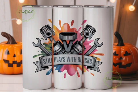 Still Plays With Blocks 20oz Tumbler Sublimation PixelChick 