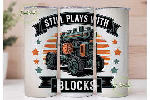 Still Plays With Blocks 20oz Tumbler Sublimation PixelChick 