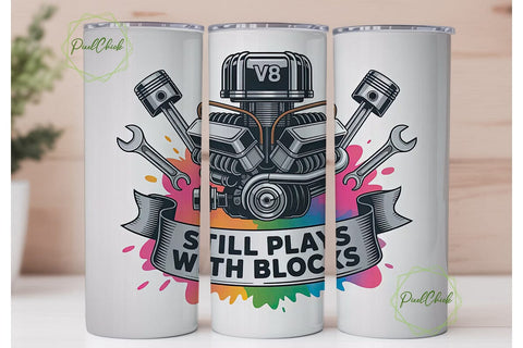 Still Plays With Blocks 20oz Tumbler Sublimation PixelChick 