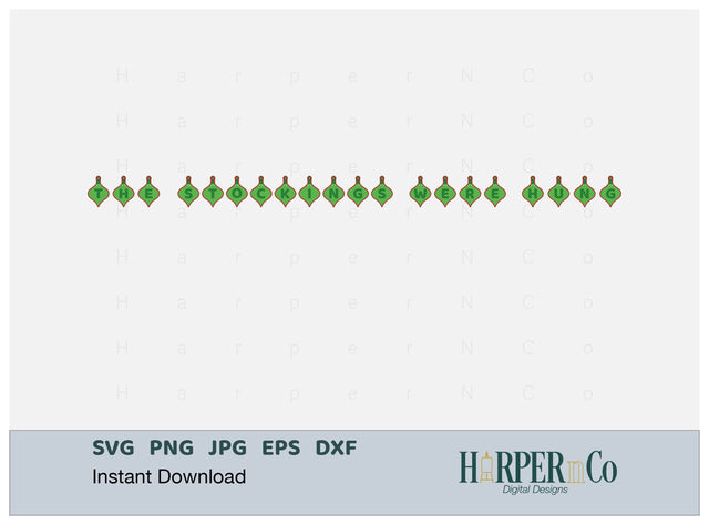 Stockings Ornament Banner SVG PNG Cut EPS File SVG HarperNCo 