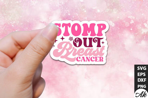 Stomp out breast cancer Retro Stickers Design SVG akazaddesign 