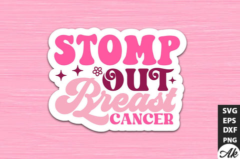 Stomp out breast cancer Retro Stickers Design SVG akazaddesign 