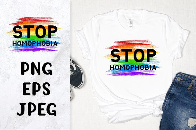 Stop homophobia sublimation. Rainbow flag. Shirt design Sublimation LaBelezoka 