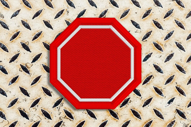 Stop Sign Octagon Patch ITH Applique Embroidery - So Fontsy