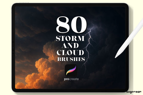 Storm and Cloud Procreate Brushes Digital Pattern SvgOcean 