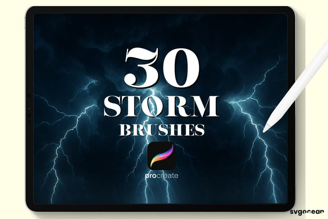 Storm and Lightning Procreate Brushes SVG SvgOcean 