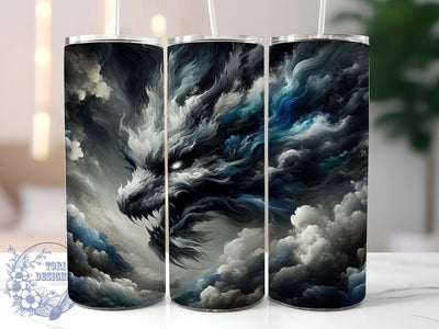 Storm Cloud Dragon Tumbler, Cloud Theme, Mystical Spirit, Fantasy Art, Mythical Design, 20Oz Tumbler, Sublimation Wrap Sublimation ToriDesigns 