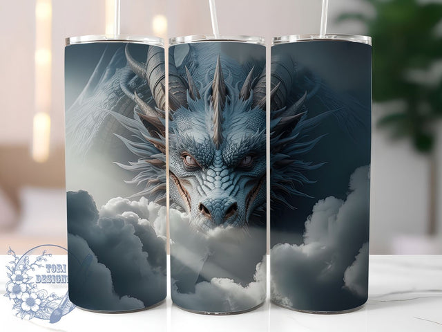 Storm Cloud Dragon Tumbler, Cloud Theme, Mystical Spirit, Fantasy Art, Mythical Design, 20Oz Tumbler, Sublimation Wrap Sublimation ToriDesigns 