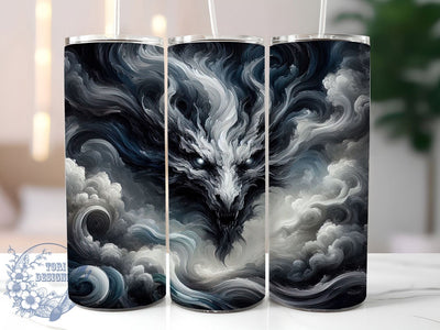 Storm Cloud Dragon Tumbler, Cloud Theme, Mystical Spirit, Fantasy Art, Mythical Design, 20Oz Tumbler, Sublimation Wrap Sublimation ToriDesigns 
