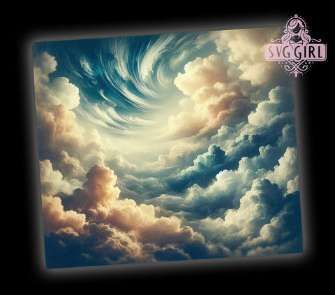 Storm Clouds Tumbler, Blue White Tumbler Design, 20oz Tumbler PNG, Weather Decor, Cloudy Sky Gift, Nature Lover Tumbler, Sublimation Drinkware, Aesthetic Tumbler Wrap Sublimation SvggirlplusArt 
