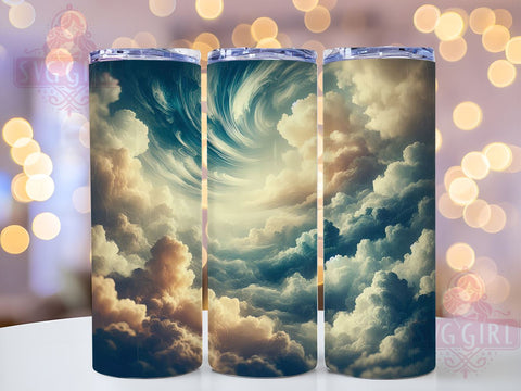 Storm Clouds Tumbler, Blue White Tumbler Design, 20oz Tumbler PNG, Weather Decor, Cloudy Sky Gift, Nature Lover Tumbler, Sublimation Drinkware, Aesthetic Tumbler Wrap Sublimation SvggirlplusArt 