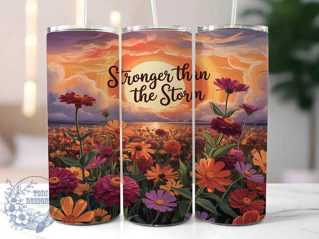 Storm Strength Affirmation Tumbler, Motivational Tumbler, Strength Tumbler Design, 20oz Skinny Tumbler, Inspirational Tumbler Wrap, Storm Tumbler Design, Positive Affirmations Tumbler Sublimation ToriDesigns 