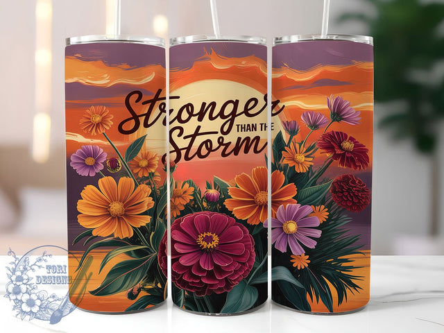 Storm Strength Affirmation Tumbler, Motivational Tumbler, Strength Tumbler Design, 20oz Skinny Tumbler, Inspirational Tumbler Wrap, Storm Tumbler Design, Positive Affirmations Tumbler Sublimation ToriDesigns 