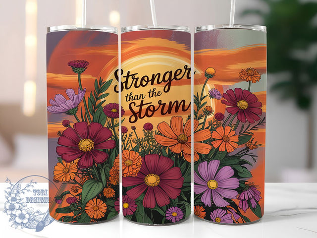 Storm Strength Affirmation Tumbler, Motivational Tumbler, Strength Tumbler Design, 20oz Skinny Tumbler, Inspirational Tumbler Wrap, Storm Tumbler Design, Positive Affirmations Tumbler Sublimation ToriDesigns 