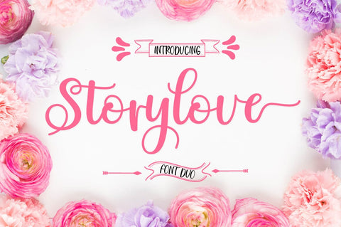 Story love Script Font Duo Font RomieStudio 