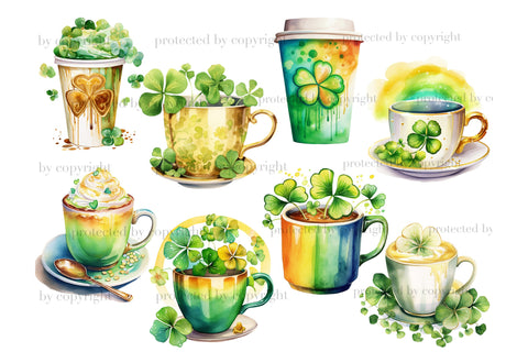 St.Patrick’s Day Clipart | St.Patrick’s Day Coffee PNG SVG GlamArtZhanna 