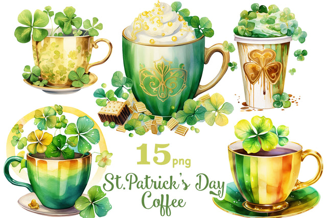 St.Patrick’s Day Clipart | St.Patrick’s Day Coffee PNG SVG GlamArtZhanna 