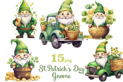 St.Patrick’s Day Clipart | St.Patricks Day Gnome PNG Set SVG GlamArtZhanna 