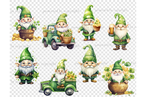 St.Patrick’s Day Clipart | St.Patricks Day Gnome PNG Set SVG GlamArtZhanna 
