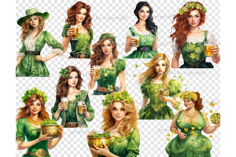 St.Patrick’s Day Clipart | St.Patrick’s Day Woman Clipart SVG GlamArtZhanna 