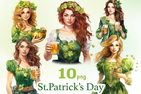 St.Patrick’s Day Clipart | St.Patrick’s Day Woman Clipart SVG GlamArtZhanna 