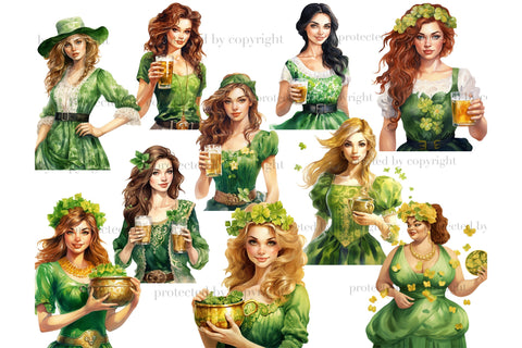 St.Patrick’s Day Clipart | St.Patrick’s Day Woman Clipart SVG GlamArtZhanna 