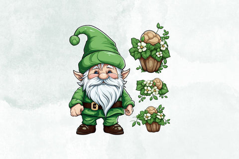 St.Patrick's Day Gnome Clipart Bundle Sublimation Designangry 