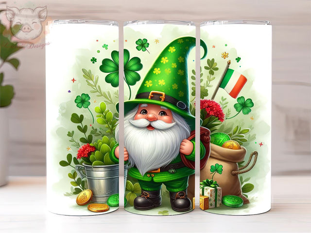 St.Patrick's Day, Lucky Gnomes 20oz Skinny Straight Tumbler Wrap, St Patrick's PNG Downloads, 20oz Tumbler Png, Sublimation Design, Digital, Digital Download PNG Sublimation Lara' s Designs 