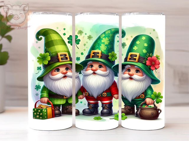 St.Patrick's Day, Lucky Gnomes 20oz Skinny Straight Tumbler Wrap, St Patrick's PNG Downloads, 20oz Tumbler Png, Sublimation Design, Digital, Digital Download PNG Sublimation Lara' s Designs 
