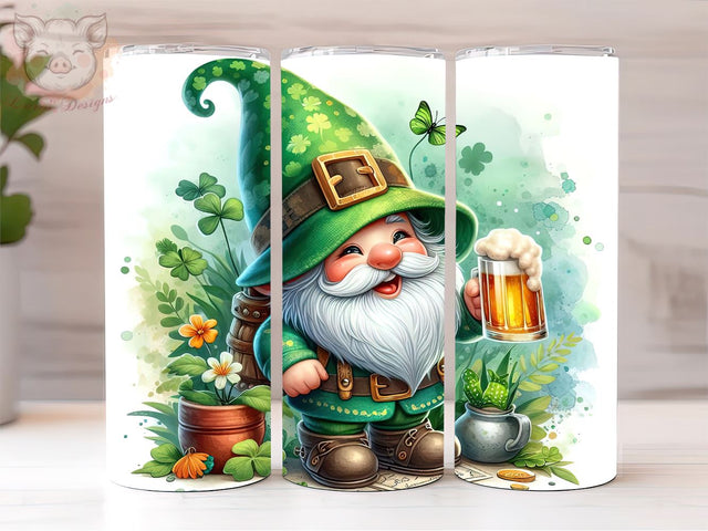 St.Patrick's Day, Lucky Gnomes 20oz Skinny Straight Tumbler Wrap, St Patrick's PNG Downloads, 20oz Tumbler Png, Sublimation Design, Digital, Digital Download PNG Sublimation Lara' s Designs 