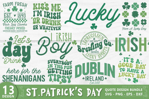 St.Patrick's Day Quotes SVG Bundle, St.Patrick's Day T-shirt SVG FiveStarCrafting 