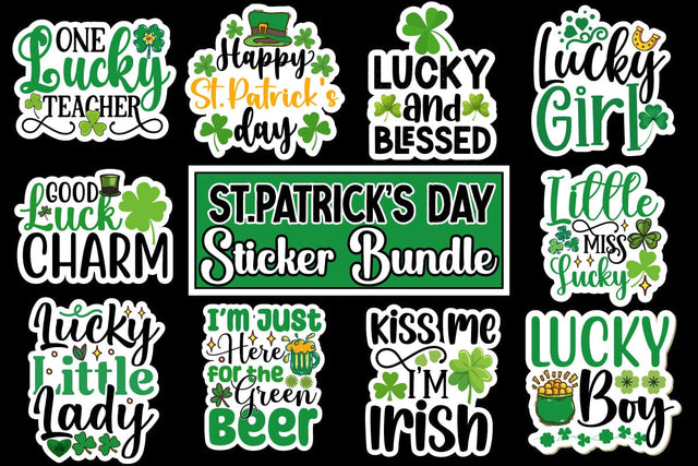 St.Patrick's Day Sticker Bundle,Happy St.Patrick's Day ,St.Patrick's Qutes Bundle, St.Patrick's Day SVG Cut File, St.Patrick's Day SVG Cut File, St.Patrick's Day Sublimation Bundle Sublimation Insomnia Std 