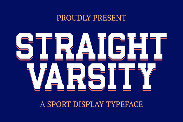 Straight Varsity - Sport Display Font Font Masyafi Studio 