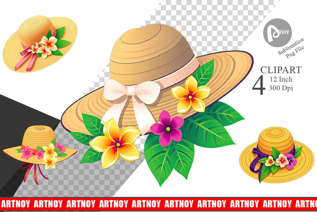 Straw Hat Clipart Sublimation artnoy 